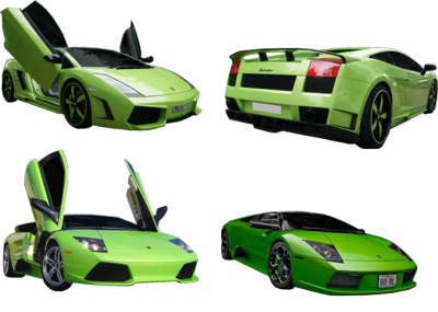 Lamborghini on Psd Detail   Green Lamborghini Set 1   Official Psds